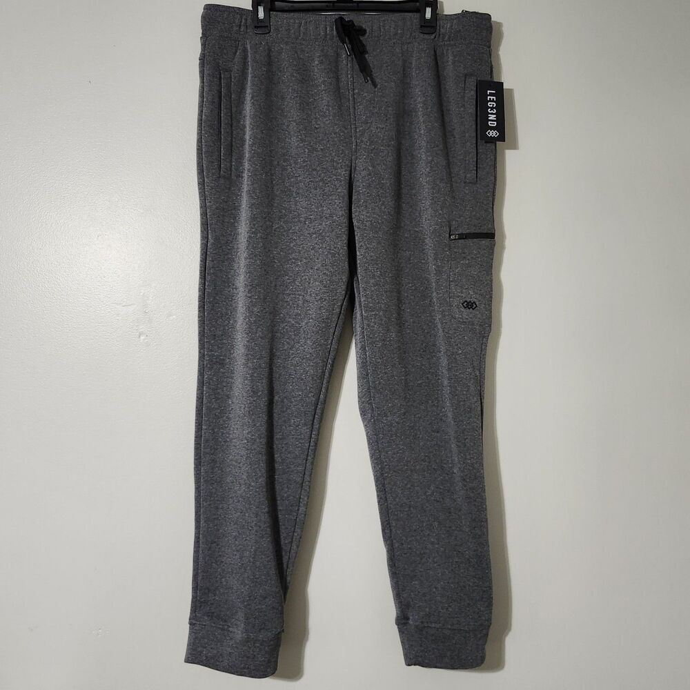 Leg3nd Men's Charcoal Heather Fleece Jogger Pants - XL (NWT)